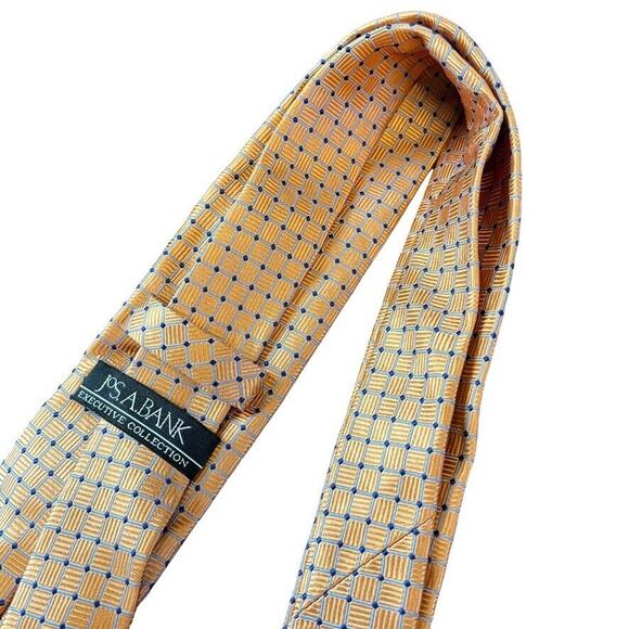 Jos A Bank Joseph Executive Collection Mens 100% Silk Orange Print Necktie Tie - Picture 8 of 16